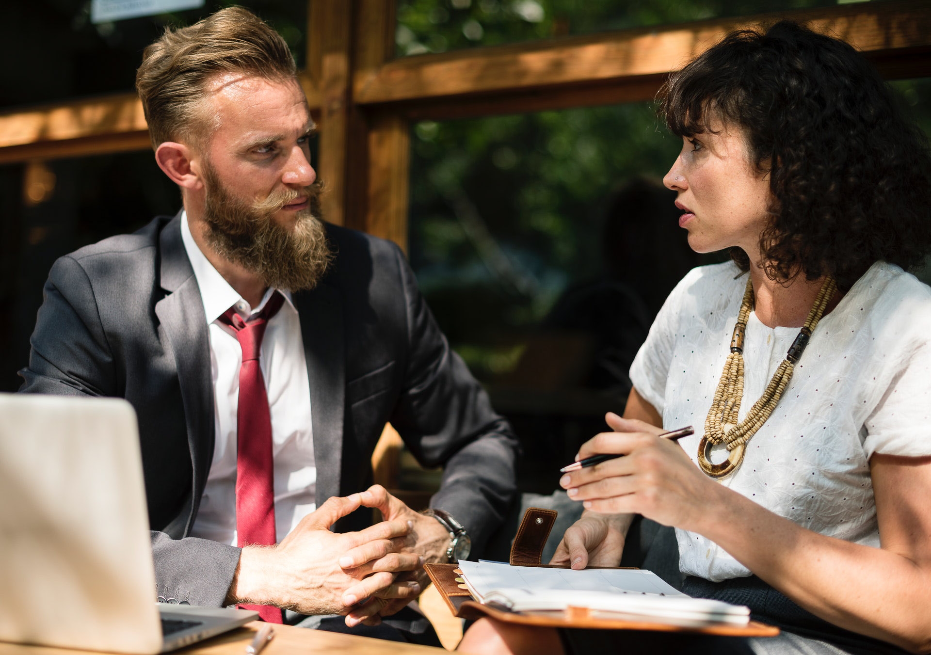 Workforce Man Woman Meeting